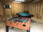 Community Game Room at Chimney Cabins with Pool Table and Foosball